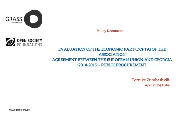 Evaluation of the Economic Part (DCFTA) of the Association Agreement b