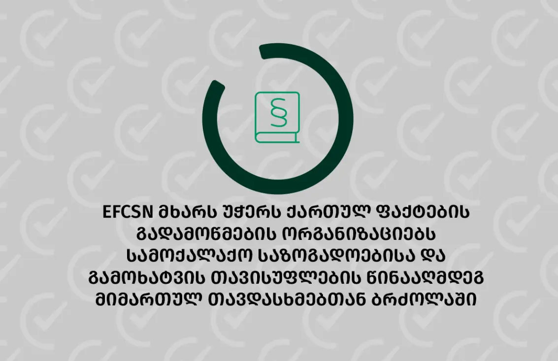 EFCSN მხარს უჭერს ქართულ ფაქტების გადამოწმების ორგანიზაციებს სამოქალაქო საზოგადოებისა და გამოხატვის თავისუფლების წინააღმდეგ მიმართულ თავდასხმებთან ბრძოლაში