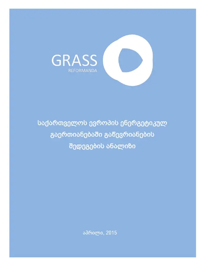 საქართველოს ევროპის ენერგეტიკულ გაერთიანებაში გაწევრიანების შედეგების 